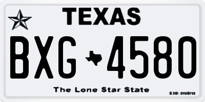 TX license plate BXG4580