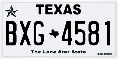 TX license plate BXG4581