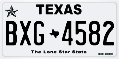 TX license plate BXG4582