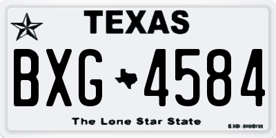 TX license plate BXG4584