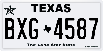 TX license plate BXG4587