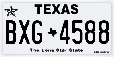 TX license plate BXG4588