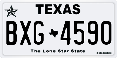 TX license plate BXG4590
