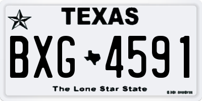 TX license plate BXG4591