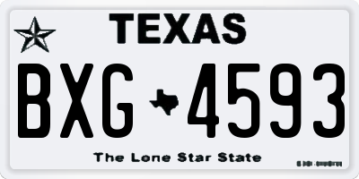 TX license plate BXG4593