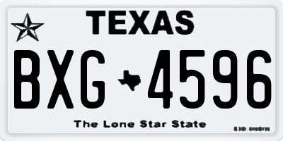 TX license plate BXG4596