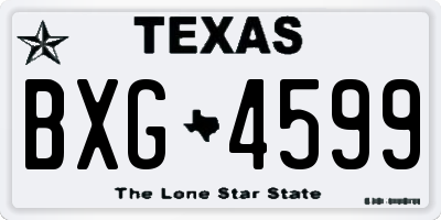 TX license plate BXG4599