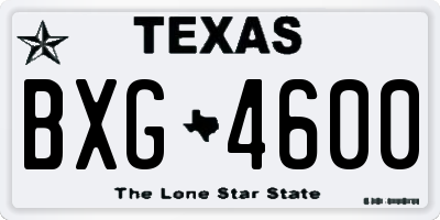 TX license plate BXG4600