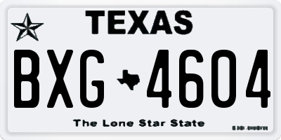 TX license plate BXG4604