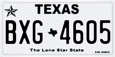 TX license plate BXG4605