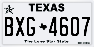 TX license plate BXG4607