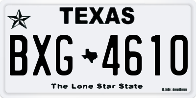 TX license plate BXG4610