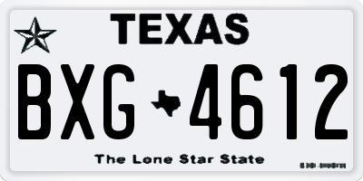 TX license plate BXG4612