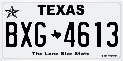 TX license plate BXG4613