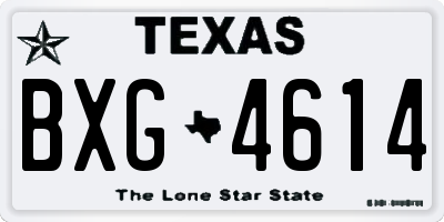 TX license plate BXG4614