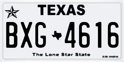 TX license plate BXG4616
