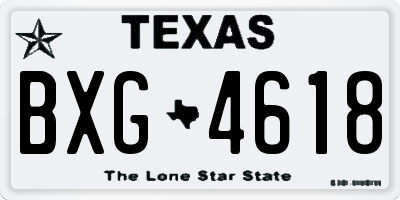 TX license plate BXG4618