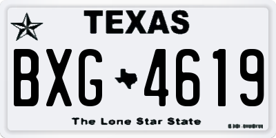 TX license plate BXG4619