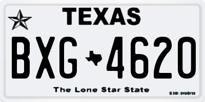 TX license plate BXG4620