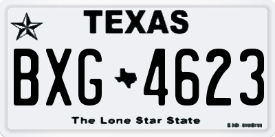 TX license plate BXG4623