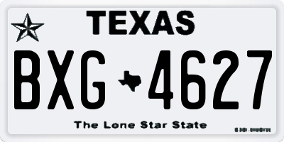 TX license plate BXG4627