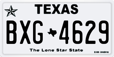 TX license plate BXG4629
