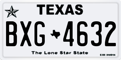 TX license plate BXG4632