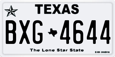 TX license plate BXG4644