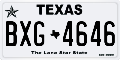 TX license plate BXG4646