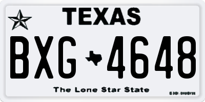 TX license plate BXG4648