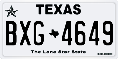 TX license plate BXG4649