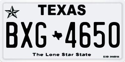 TX license plate BXG4650