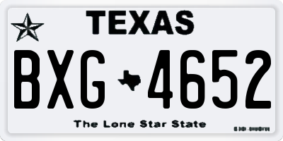 TX license plate BXG4652
