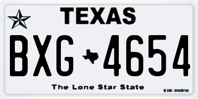 TX license plate BXG4654