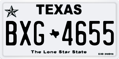 TX license plate BXG4655