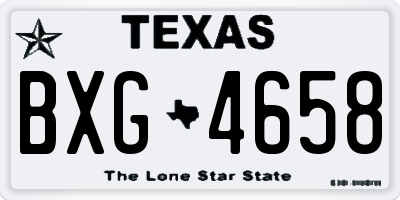 TX license plate BXG4658