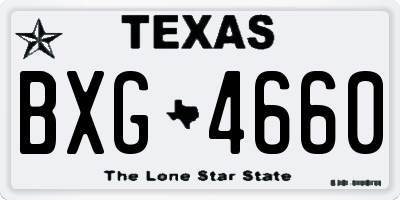 TX license plate BXG4660