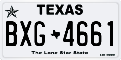 TX license plate BXG4661