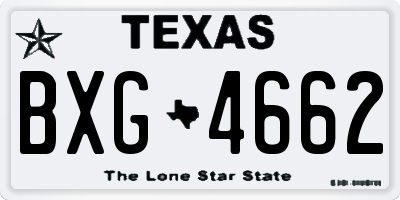 TX license plate BXG4662