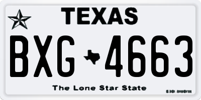 TX license plate BXG4663