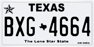 TX license plate BXG4664