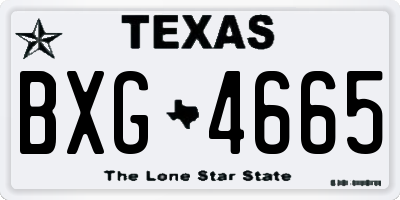 TX license plate BXG4665