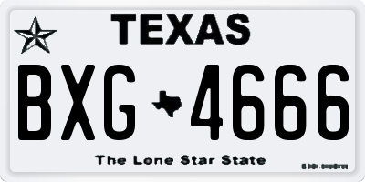 TX license plate BXG4666