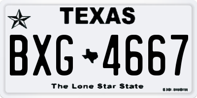 TX license plate BXG4667