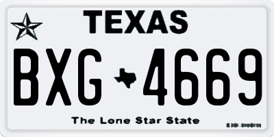 TX license plate BXG4669