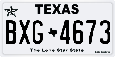 TX license plate BXG4673