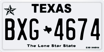 TX license plate BXG4674