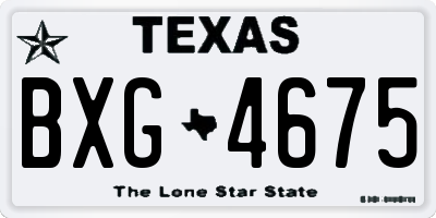 TX license plate BXG4675