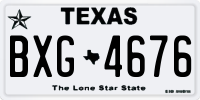 TX license plate BXG4676