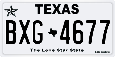 TX license plate BXG4677